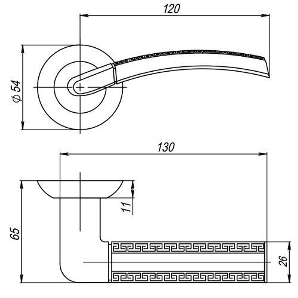 Ручка раздельная PUNTO GEFEST TL SN/CP-3 мат.никель/хром /34771/