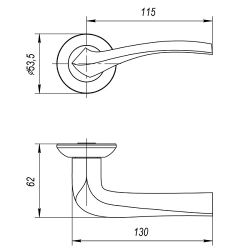 Ручка раздельная AJAX GLORIA JR CF-17 кофе /43293/