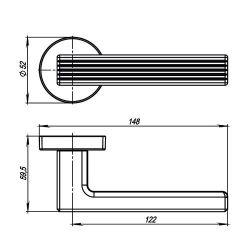 Ручка раздельная ARMADILLO LINE URB6 BPVD-77 вороненый никель /34287/