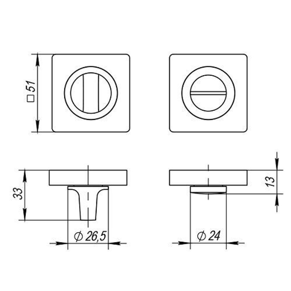 Ручка поворотная PUNTO BK6 ZQ SN/CP-3 мат.никель/хром /41065/
