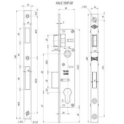 Корпус замка KALE KILIT 153/P (20мм) w/b никель /20037/