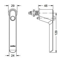 Ручка с кнопкой Schuco RAL 9016 - белый