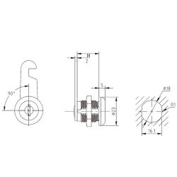 Замок почтовый мебельный мини 310-18
