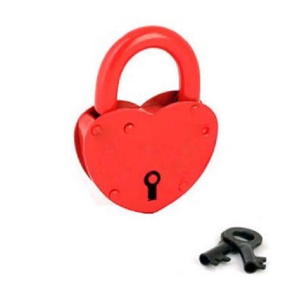 Замок навесной ЗВС-2 "сердечко" красный