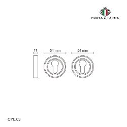 Накладка под цилиндр PORTA DI PARMA CYL.03.06 PVD золото