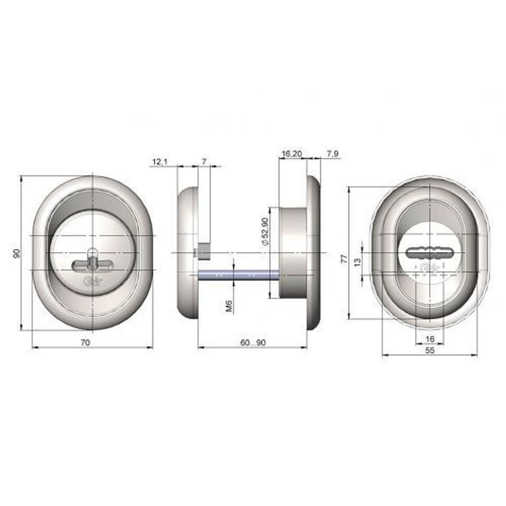 Броненакладка КРИТ-М Бн-С36 Хп хром