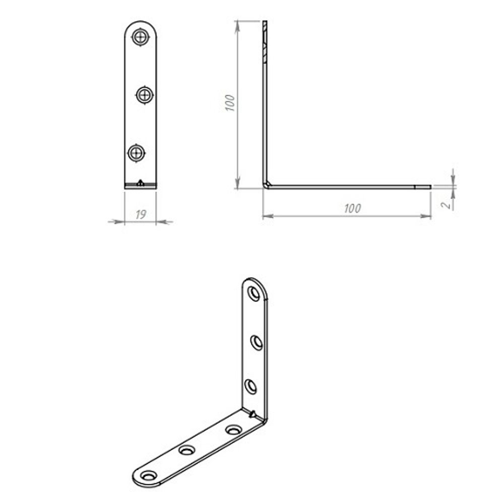 Кронштейн КУНГУР МК 100*100 цинк (1 шт)