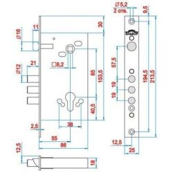 Замок врезной ЭЛЬБОР 1.03.25 Кремень