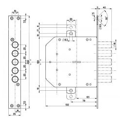 Замок врезной сувальдный MOTTURA 50.798 D (правый), ключ 60 мм /32107/