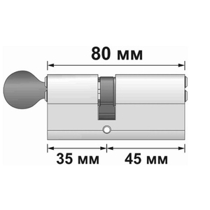 Цилиндровый механизм с вертушкой FUARO G-PRO502/80 mm (40+10+30) SSC сатин. хром 5 кл. /64225/