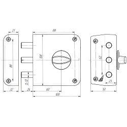 Замок накладной ЗЕНИТ ЗН1-3-3 медь