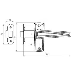 Защёлка врезная ЗЕНИТ ЗЩ2.01 медь /34869/