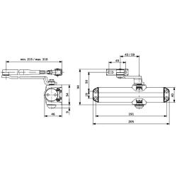Доводчик дверной DORMA TS Compakt EN/2/3/4 серый, ФОП