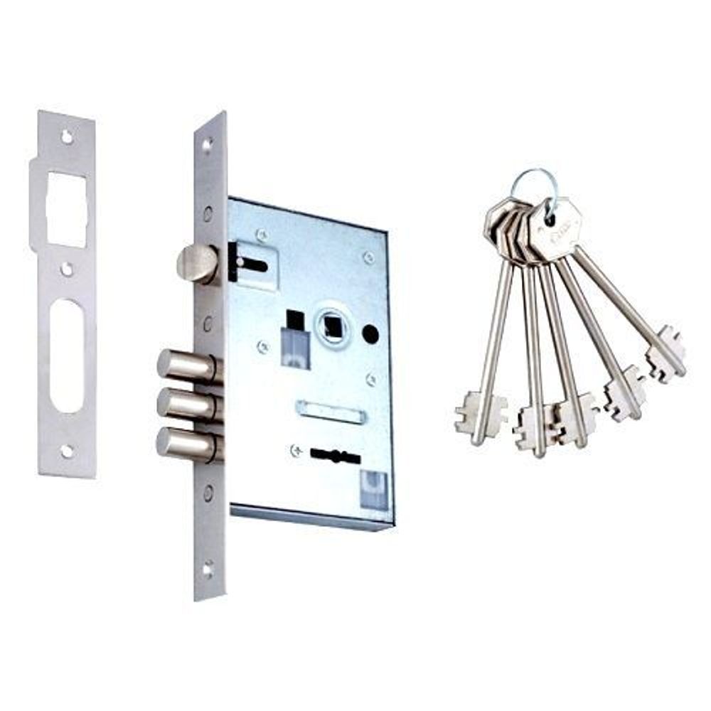 Замок врезной сувальдный VETTORE 008 CP хром