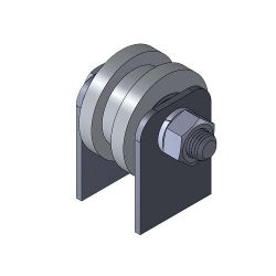 Ролик металл d-50 под трубу 10х10 на пластинах