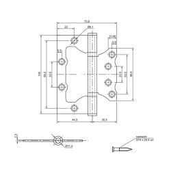 Петля накладная VANGER 100x75x2,3 P2 GR графит