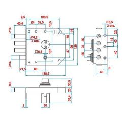 Замок накладной ЭЛЬБОР 1.05.59.5.МА Базальт