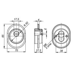 Броненакладка врезная FUARO DEF 9726 M6x90 CP-8 хром /37473/
