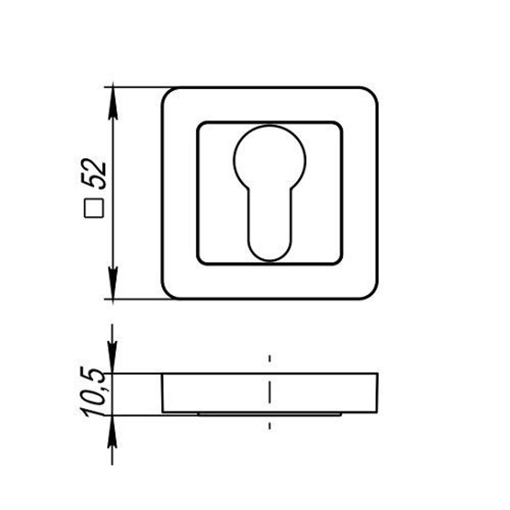 Накладка под цилиндр PUNTO ET QR GR/CP-23 графит/хром /34761/