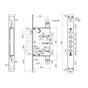 Замок врезной МЕТТЭМ ЗВ7 318.Т-П