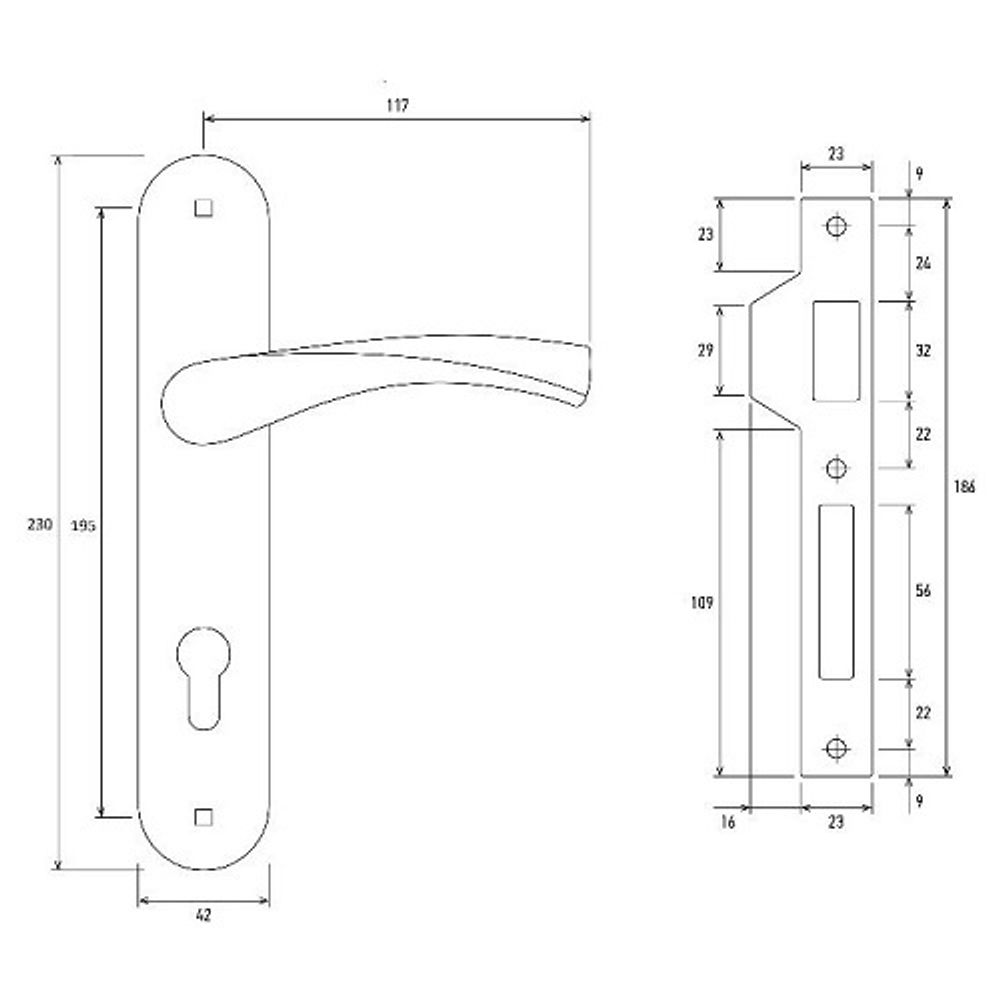 Замок врезной с ручками PALLADIUM ЗВ-1853 CP хром