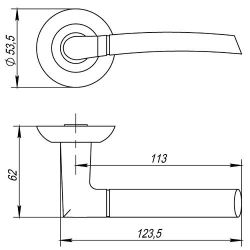 Ручка раздельная PUNTO ARDEA TL SG/GP-4 мат.золото/золото /33031/