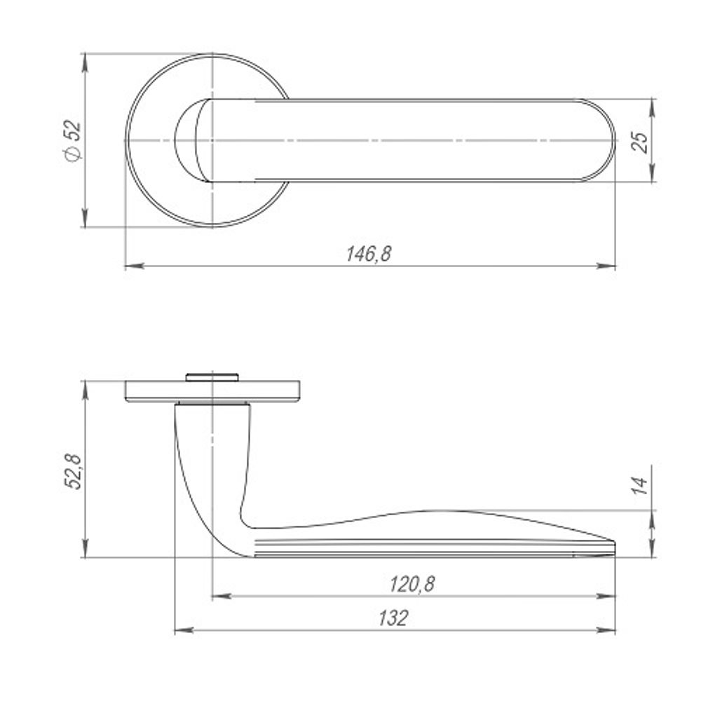 Ручка раздельная PUNTO EXTRA ARC.R52 BL-24 черный /47153/