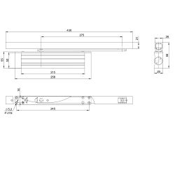 Доводчик дверной FUARO скрытой установки DCH2-03.29 AL до 65кг (алюминий) /58913/