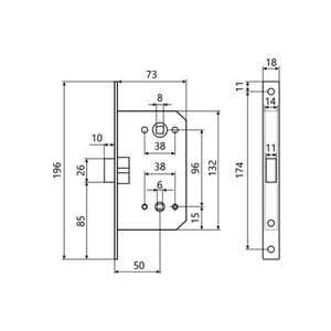 Замок врезной АЛЛЮР АРТ 5300-MC-WC W мат.белый