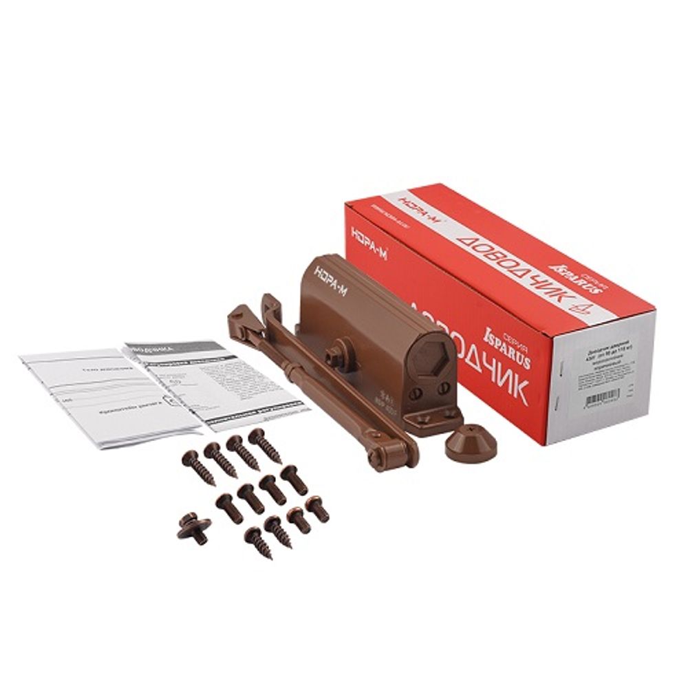 Доводчик дверной с фиксацией НОРА-М ISPARUS 430 F от 50 до 110кг коричневый