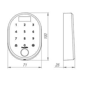 Кодовая панель ARMADILLO с отпечатком пальца CD.B RT01.02 BL черный /43337/
