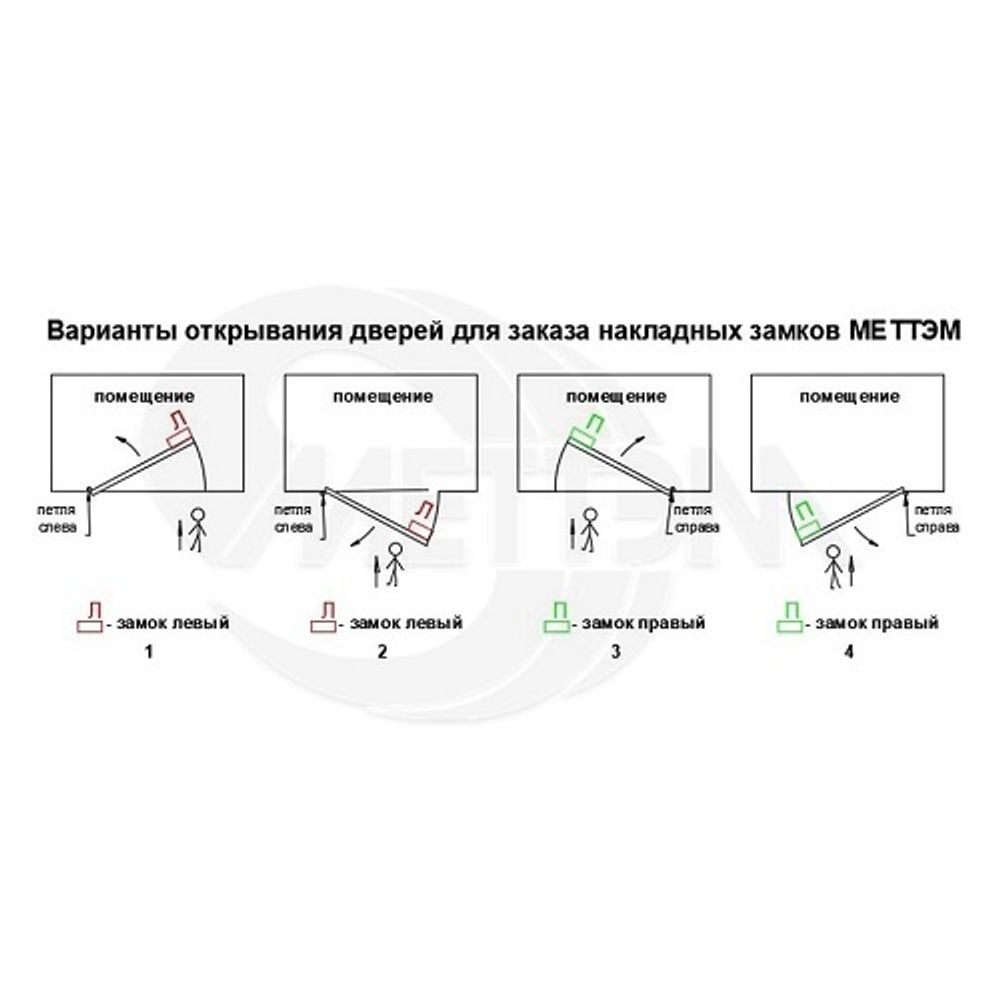 Замок накладной МЕТТЭМ ЗН4 032.0.1 правый (3 кл.)