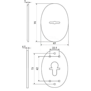 Декоративная накладка FUARO ESC 475 (90х65) СP хром /39677/ (1 шт)