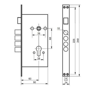 Корпус замка на китайскую дверь 635 - НТО ЛУЧ (20)