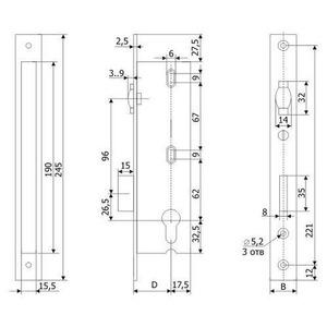 Замок врезной ГАРДИАН 25.11P.24 с роликом