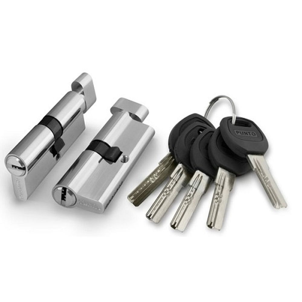 Цилиндровый механизм с вертушкой PUNTO A202/90 mm (45+10+35) SN мат.никель 5 кл. /34025/