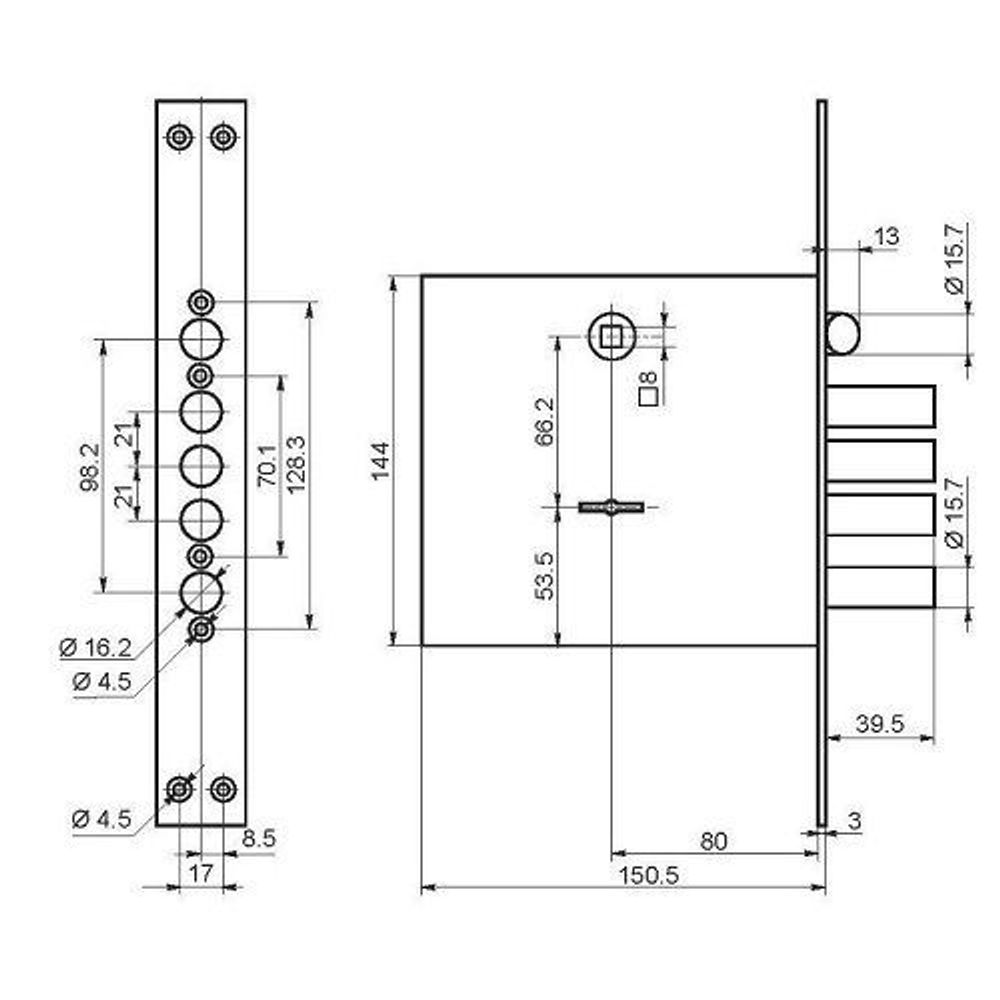 Комплект замков №8 BORDER 60021 (ЗВ1-4М+ЗВ9-8МК4)