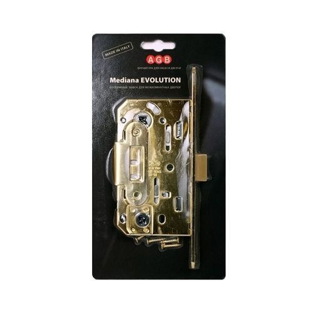 Замок межкомнатный AGB WC MEDIANA EV B01102.50.03.567 (латунь) /25787/