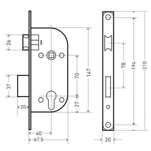 Замок врезной АЛЛЮР АРТ ЗВ4-70.08 AB ст.бронза