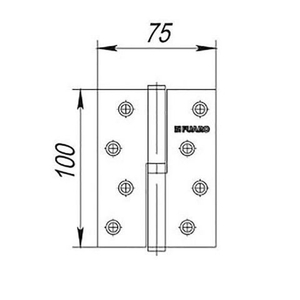 Петля дверная съемная FUARO 413-4 100х75х2,5 PB L золото левая /18127/ (1 шт)