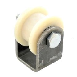 Ролик капролон d-50 под трубу 20/20 на платформе