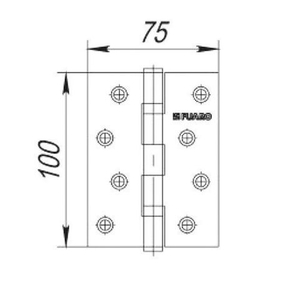 Петля дверная универсальная FUARO 2BB 100x75x2,5 SB мат.золото /18815/ (1 шт)
