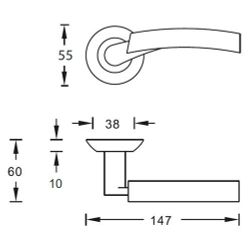 Ручка дверная ARCHIE S010 G99 (мат. хром)