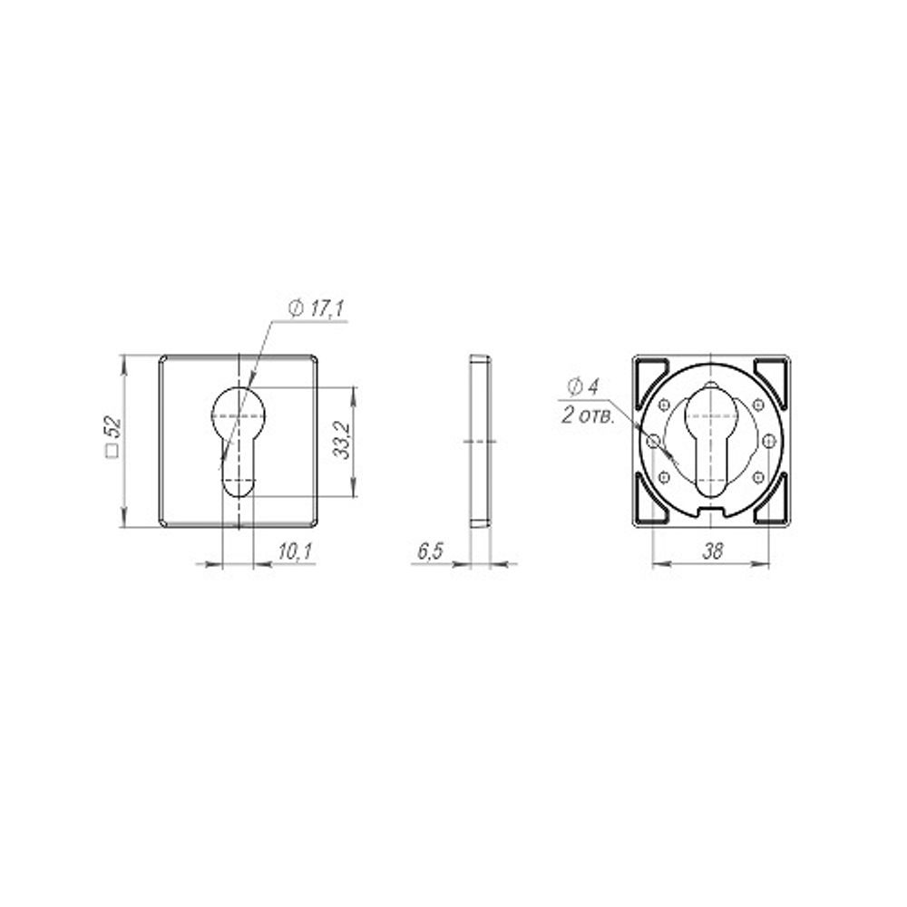 Накладка под цилиндр FUARO ET SL BL-24 черный /44315/