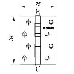 Петля дверная универсальная FUARO 4BB/A/BL 100x75x2,5 CP хром /30967/ (1 шт)