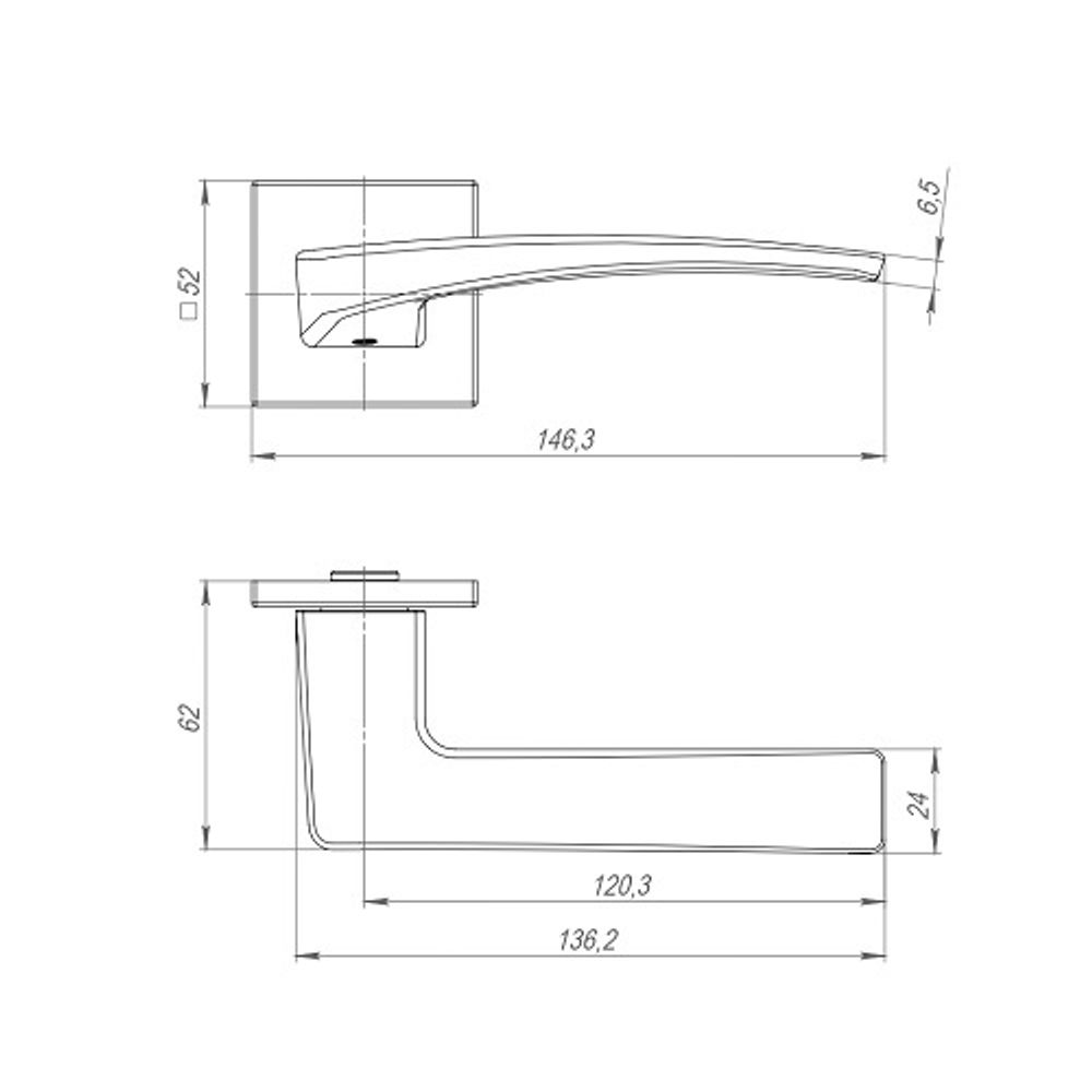 Ручка раздельная PUNTO LOTUS ARC.Q52 SN-3 мат.никель /47117/