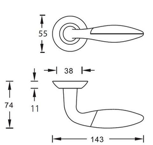 Ручка дверная ARCHIE S010 95II (мат. золото)