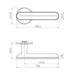 Ручка раздельная ARMADILLO FRAPPE R.YM BL-26 черны /62131/