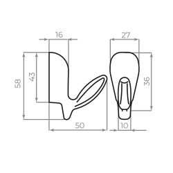 Крючок настенный AJAX MB-LM/K-001 SN мат.никель /49135/