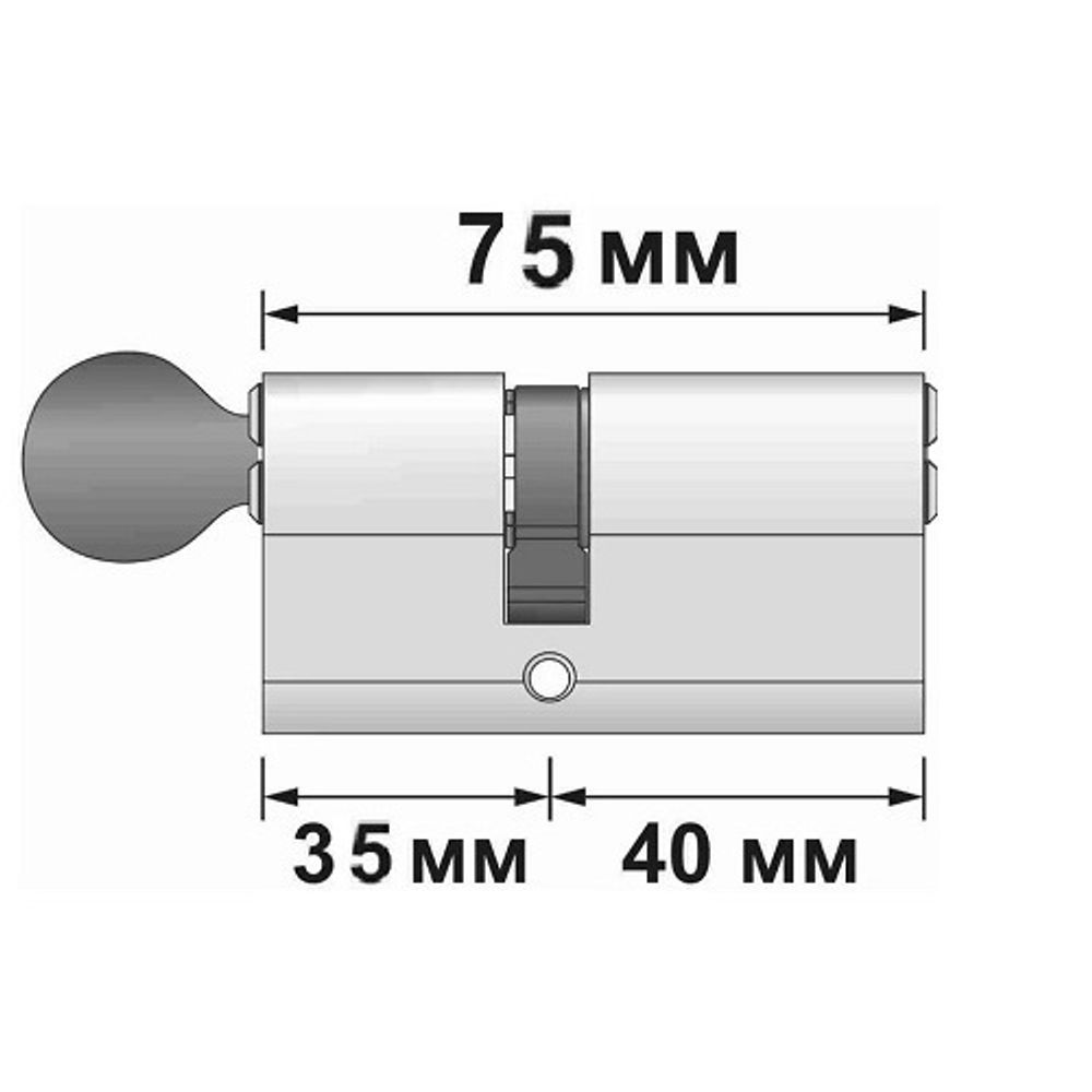 Цилиндровый механизм с вертушкой APECS Premier RT-75 (40/35C)-C NI никель